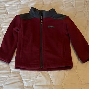 Columbia Maroon and Gray Full-Zip Fleece Jacket